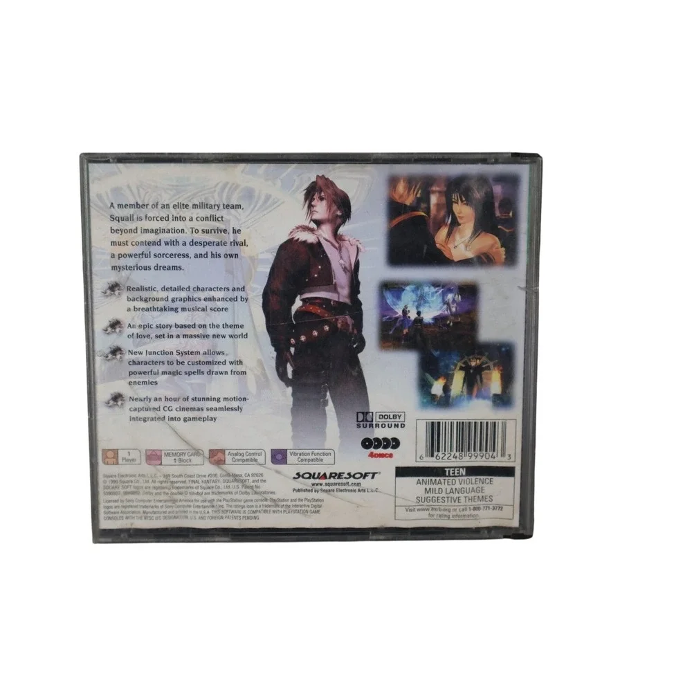 Final Fantasy VIII Sony PlayStation 1 Squaresoft T 1999 NTSC-U/C RPG 3-Disc